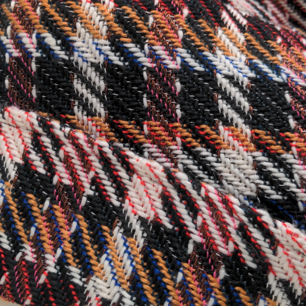 CAbi Regency Belted Noble Plaid Multicolor Coat with Fringe - Picture 3 of 10